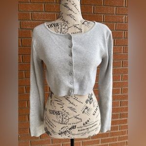 Brandy Melville Light Gray Crop Cardigan